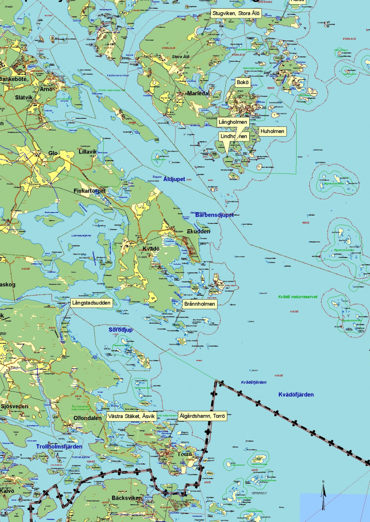 Sopmajornas placering i södra skärgården