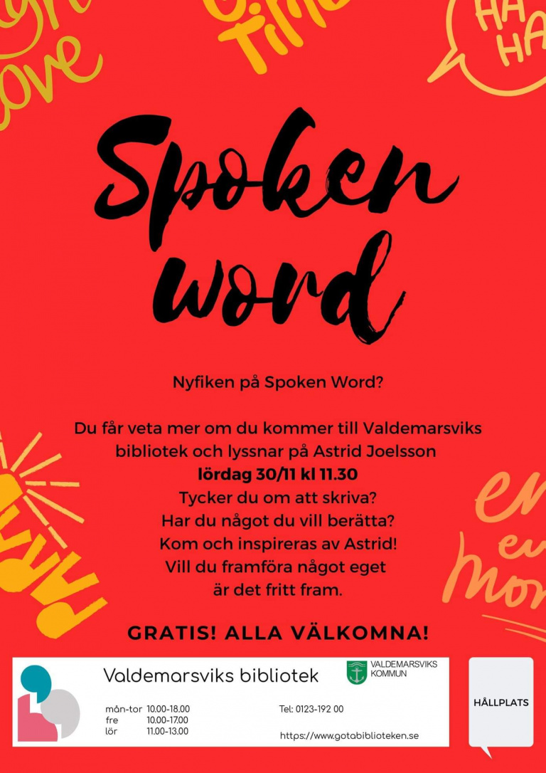 Spoken Word! Valdemarsviks Bibliotek