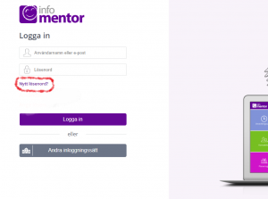 Nytt lösenord infomentor